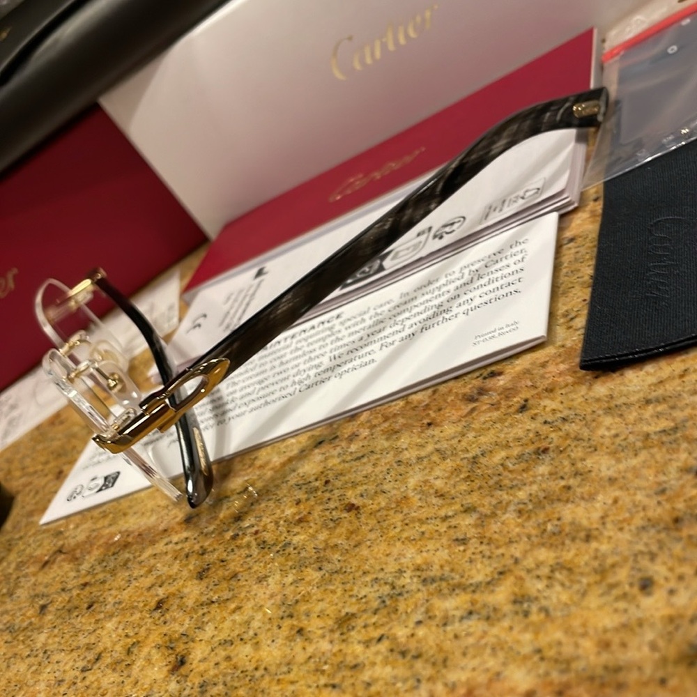 Cartier Genuine Buffalo Horn Eyewear CT0453O-001.  Brand new authentic.  Buffs